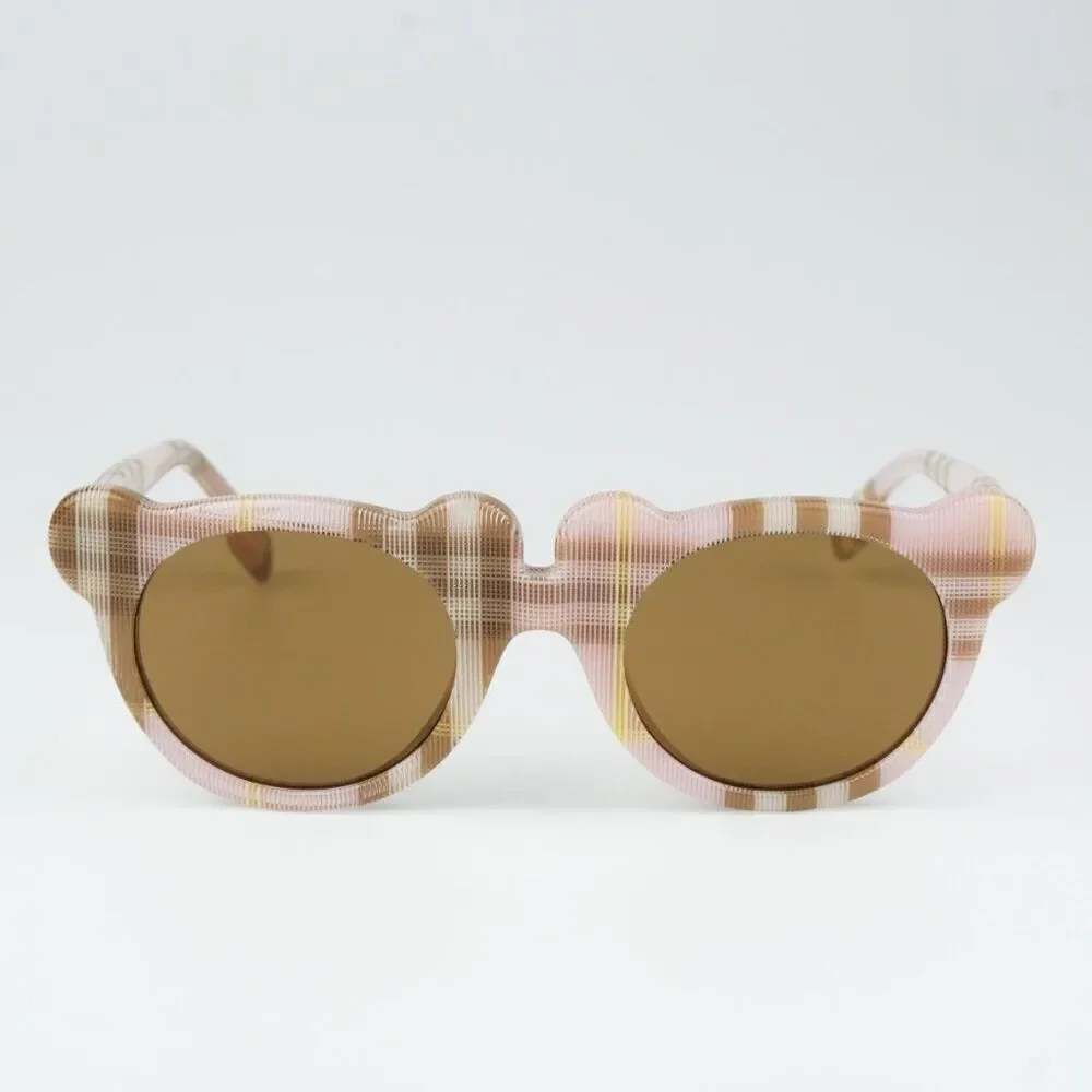 NEW Burberry JB4355 KIDS 397273 Check Pink Bronze  Round Unisex Sunglasses